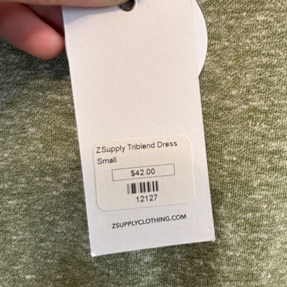 Z Supply Green Cuffed Sleeve Relaxed T-Shirt dress - Picture 3 of 4